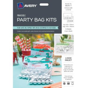 Avery Lables - Party Bag Kits - Top 48 x 137mm Bag 135 x 165mm